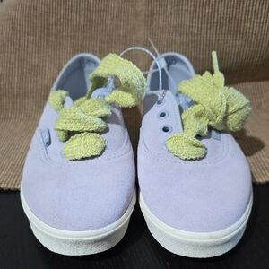 Vans Light Purple and Lime Laces Sneakers